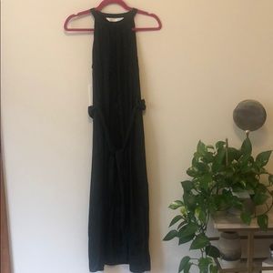 Forrest green silk mid length dress